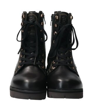 INTER-CHAUSSURES 【BUSSOLA】撥水レザーレースアップグリップソールブーツ ブラック