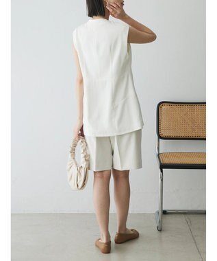 Green Parks AnriettMusee ネック切替デザインベスト Off White