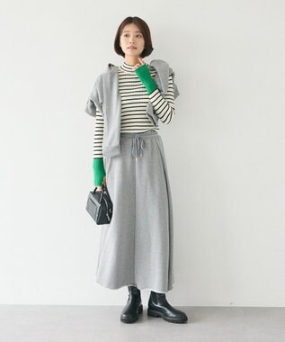 CRAFT STANDARD BOUTIQUE 洗える/とてもち配色モックネックリブニットプルオーバー/24AW Border