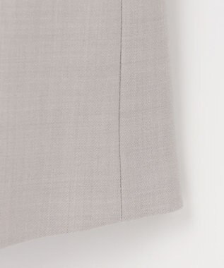 自由区 【セットアップ対応・洗える】ウールブレンドセットアップノーカラー ジャケット ライトグレー系