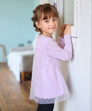 ANY KIDS トゥシューズバックシャン長袖Tシャツ ラベンダー