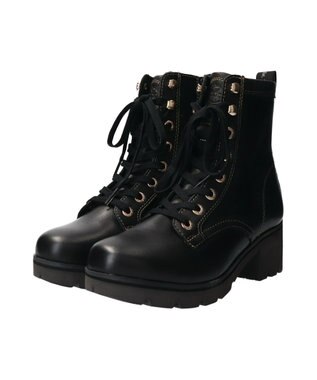 INTER-CHAUSSURES 【BUSSOLA】撥水レザーレースアップグリップソールブーツ ブラック