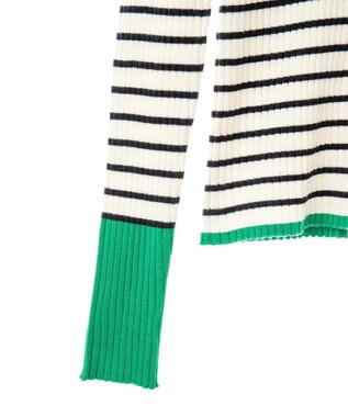 CRAFT STANDARD BOUTIQUE 洗える/とてもち配色モックネックリブニットプルオーバー/24AW Border