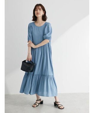 Green Parks ・ＥＬＥＮＣＡＲＥ　ＤＵＥ　ティアードワンピース Sax