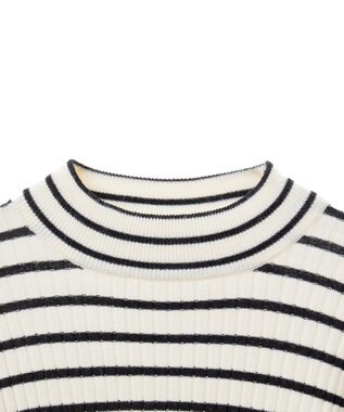 CRAFT STANDARD BOUTIQUE 洗える/とてもち配色モックネックリブニットプルオーバー/24AW Border