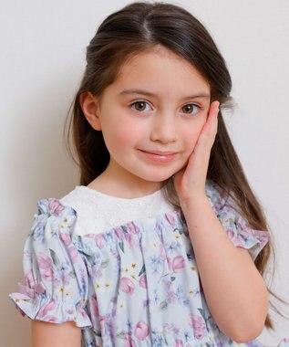 ANY KIDS オン・オフショルダー チューリップ ワンピース サックスブルー系