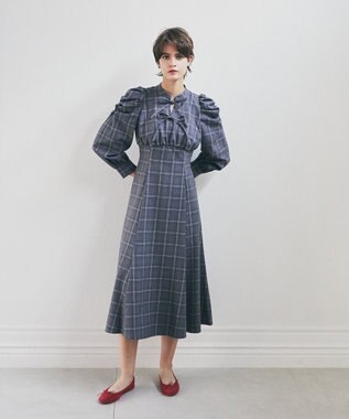 Maison de FLEUR 聡明な淑女のチェックワンピース