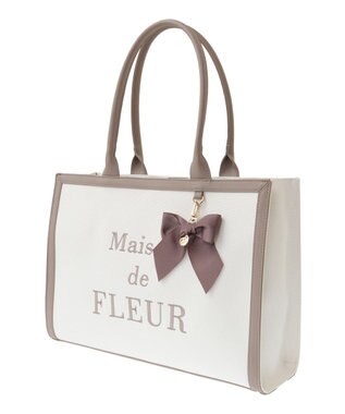 Maison de FLEUR EC限定ロゴ刺繍キャンバストートバッグ Brown