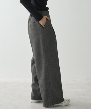 AMERICAN HOLIC ツイードワイドパンツ Black