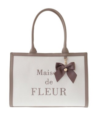 Maison de FLEUR EC限定ロゴ刺繍キャンバストートバッグ Brown