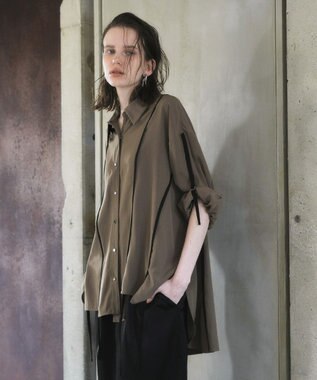 YECCA VECCA ストリングデザインシャツ Khaki