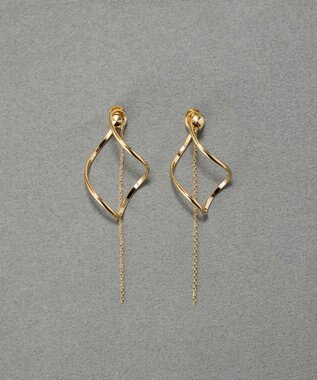 Phoebe 2wayグレースツイストラインイヤリング　ゴールド ゴールド