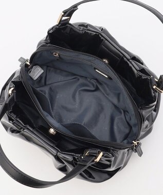 LA BAGAGERIE ソフトエナメル2WAYハンドバッグ Sサイズ ブラック