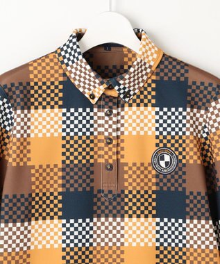 23区GOLF 【WOMEN】【吸水速乾・UVケア】 チェック柄プリント 長袖シャツ イエロー系3