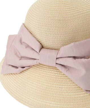 Maison de FLEUR サテンビッグリボンハット Pink Beige