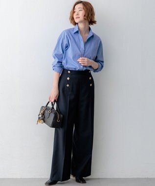 23区 L 【一部先行予約/VERY掲載】CANCLINI シャーティング ベーシックシャツ ブルー系