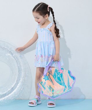ANY KIDS 【UVカット】フリルワンピース水着 サックスブルー×アイス