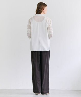 BEIGE， PYRRHOT / シアーコンビ ニットジャケット Ecru