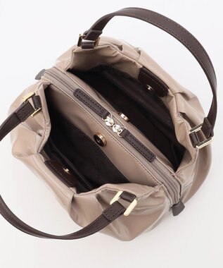 LA BAGAGERIE ソフトエナメル2WAYハンドバッグ Sサイズ グレージュ