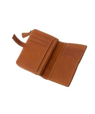 genten カットワーク 二つ折り財布 チャ