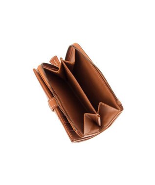 genten カットワーク 二つ折り財布 チャ