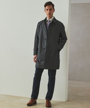 GOTAIRIKU 【形態安定】PREMIUMPLEATS_セミワイドカラー _織柄_通年ドレスシャツ(26年モデル) ホワイト系(折柄/ドビーストライプ)