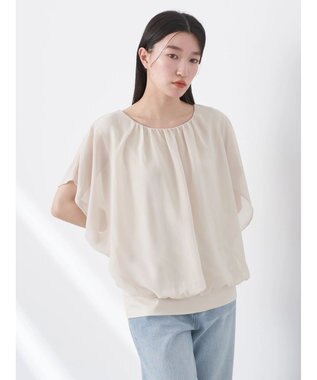 earth music&ecology シアードッキングドルマンブラウス Ivory