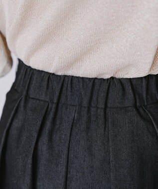 洗える】デニムタックフレアスカート / Tiaclasse L