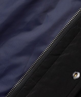 JOSEPH ABBOUD MOUNTAIN 【ダウン/ECO撥水/フード取り外し可】ポリエステルナイロンピーチキルトダウンブルゾン ブラック系