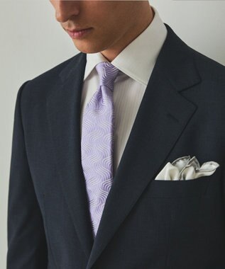 GOTAIRIKU 【形態安定】PREMIUMPLEATS_セミワイドカラー _織柄_通年ドレスシャツ(26年モデル) ホワイト系(折柄/ドビーストライプ)