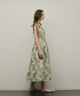 GRACE CONTINENTAL シアージャガードティアードワンピース イエロー