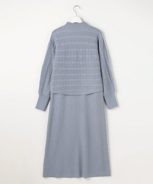 ANY SIS S 【2SET】ニット ボレロ × ワンピース セット ライトブルー×アイボリー