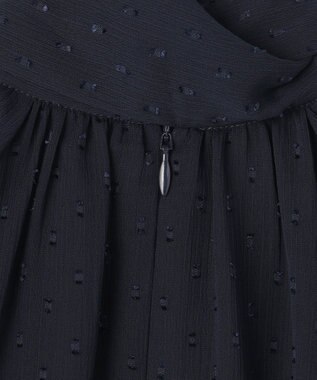 23区 【APPLAUDIR】ドットクレープシフォン ドレス ネイビー系