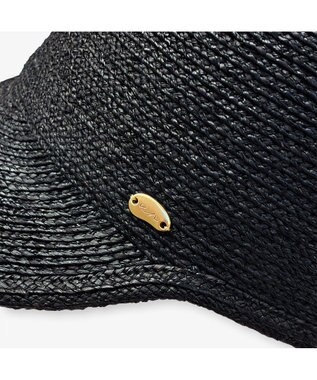 林八百吉商店 un chapeau　ラフィアブレードキャップ ブラック