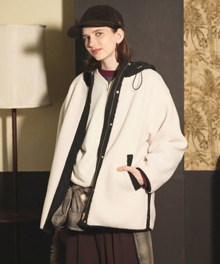 ANY L オンブレーチェックオーバーシャツ ブラウン系