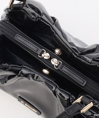 LA BAGAGERIE ソフトエナメル2WAYハンドバッグ Sサイズ ブラック