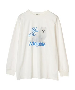 earth music&ecology アソートアニマルプリントロンＴｅｅ Blue