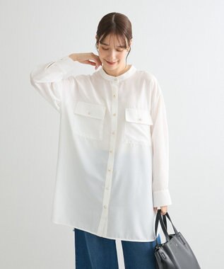 Green Parks ・ＥＬＥＮＣＡＲＥ　ＤＵＥ　イロイロ釦シャツチュニック Off White