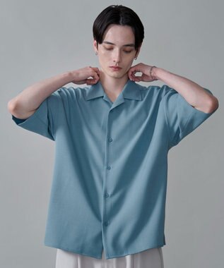 WEGO 【速乾/しわになりにくい/MLサイズ展開】ドライポリオープンカラーシャツ（SS） サックス