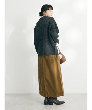 CRAFT STANDARD BOUTIQUE ラグランケーブルニットプルオーバー　 Dark Gray Mixture