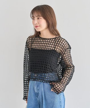 Green Parks ・ＳＵＧＡＲ　ＳＰＯＯＮ　２ｗａｙフラワーメッシュカーデ Black