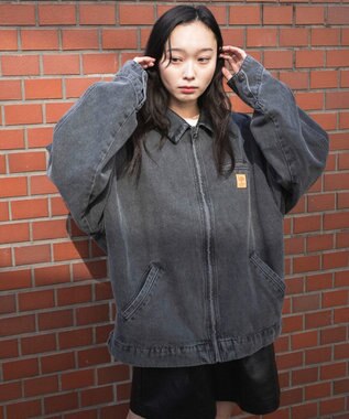 WEGO 【ユニセックス着用ITEM/MLサイズ展開】ワーカーズデニムZIPジャケット デニムブラックソノタ