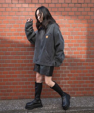 WEGO 【ユニセックス着用ITEM/MLサイズ展開】ワーカーズデニムZIPジャケット デニムブラックソノタ