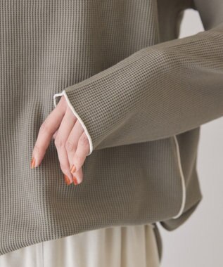 AMERICAN HOLIC 【WEB限定】ワッフル配色メロープルオーバー Khaki