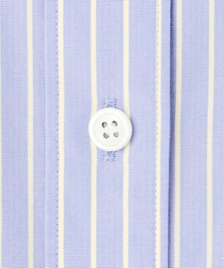 23区 【洗える】CANCLINI クロップド テントライン シャツ ブルー×イエローストライプ