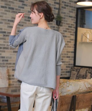 Tiaclasse 前後2wayバイカラーニットプルオーバー ブルー