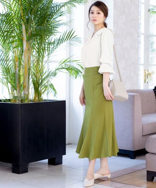 Tiaclasse 【洗える】フレアカラーブラウス オフホワイト