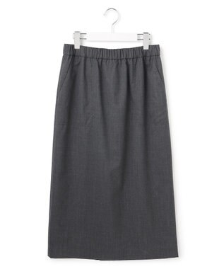 ICB 【洗える】T/Wブロード ナロースカート チャコール系