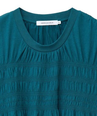 AMERICAN HOLIC シャーリング半袖フレアプルオーバー Green