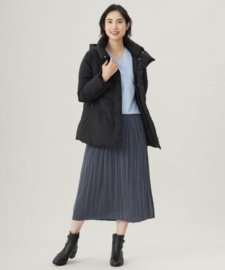 J.PRESS LADIES L 【洗える】ブラッシュドマルチポリ ショート ダウンコート ブラック系